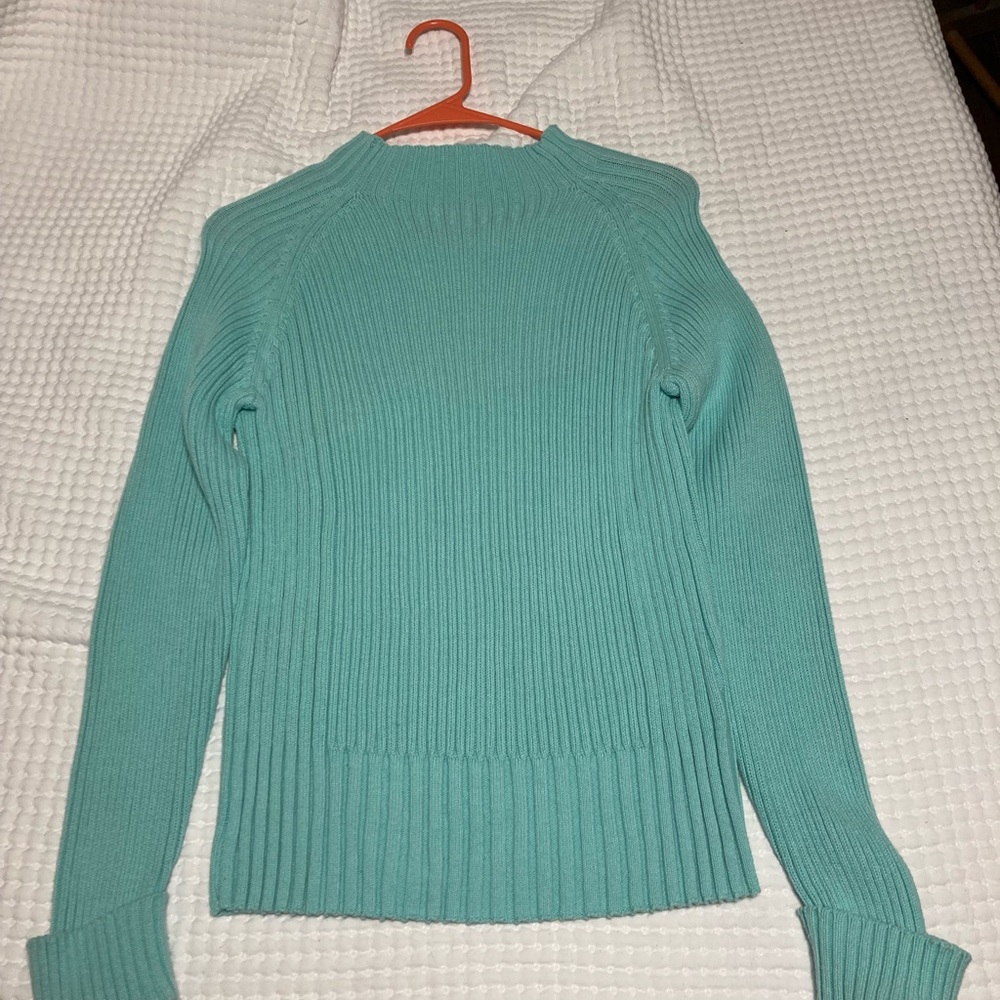 Teal Ribbed Women's Sweater